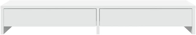 YAFF Monitor Stand with Drawers White 39.4x10.6x5.9 Engineered Wood,Electronics,Electronics Accessories,Computer Accessories,Computer Risers & Stands,854670