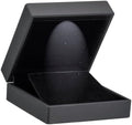 Allure,Luxury Earring & Pendant Box With LED Light, Square Shaped Elegant Diamond Pendant & Earring Case, Black Velvet Interior Jewelry Display Gift Box For Unique Proposal, Engagement Or Wedding