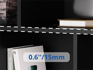 Cozy Castle Black Bookshelf, 3-Tier Open Shelf Bookcase, 10 Cube Storage Organizer with Anti-Tilt Device, Freestanding Horizontal Bookshelf Cube Shelf for Bedroom, Living Room, Office