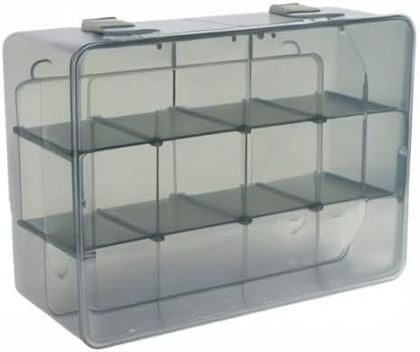 12 Girds Large Plastic Craft Storage Containers, Compartment Storage Container, Parts Storage Box with Adjustable Dividers for Sewing Arts, Washi Tape Batteries Electronics Parts and more