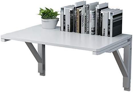MM MELISEN Wall Mounted Folding Table, 23.6"L x 15.7"W, White, Space-Saving Design