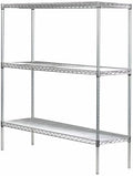 Omega Stainless Steel Shelves, 12" Deep x 60" Wide x 34" High 3 Tier Heavy Duty Wire Shelving Unit for Kitchen Garage Office Restaurant Warehouse 800-lb Per Shelf Weight Capacity