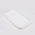 Silicone Organizer Tray, Soap and Sponge Holder for Kitchen Sink, Bathroom - Storage Tray for Dish Brush, Soap Dispenser, Dishwashing Accessories (White 10x5.3in)