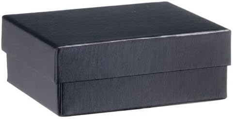 Allure - Bulk Case Of 12 - Small Necklace Box With LED Light, Square Shaped, Elegant Diamond Necklace Case, For Unique Proposal Or Wedding, Luxury Black Velvet Interior Jewelry Display Gift Box.