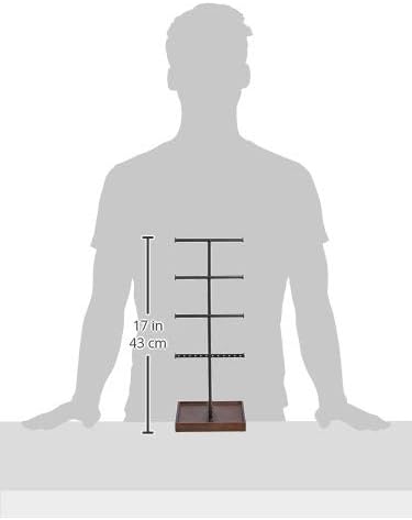 Amazon Basics Four-Tier Jewelry Tree Stand - Walnut/Black
