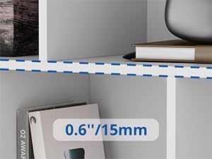 Cozy Castle White Bookshelf, 3-Tier Open Shelf Bookcase, 10 Cube Storage Organizer with Anti-Tilt Device for Bedroom, Living Room, 55.11" W x 11.61“D x 40.94“H