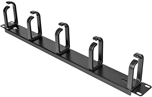 StarTech.com 19” Server Rack Cable Management Panel w/ D-Ring Hooks - 1U Horizontal or Vertical Wire and Cord Manager - Metal , TAA (CABLMANAGER2)