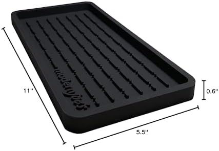 MODERNJOE'S Sponge Holder and Sink Organizer - Kitchen Bath Vanity - Multi-use Silicone Tray – Non-Slip, Heat Resistant and Dishwasher Safe – 11” X 5.5” - Black