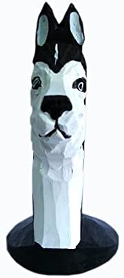 Red Dollar Handmade Wood Carved Animal Eyeglass Holder, Cute Sunglasses Display Stand, Nightstand Home Office Desk Decor, Christmas Holiday New Year Business Gift for Men Women Adults (Husky)