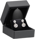 Allure - Luxury Earring Box With LED Light, Square Shaped Elegant Diamond Earring Case, For Unique Proposal, Engagement Or Wedding, Small, Black Velvet Interior Jewelry Display Gift Box.