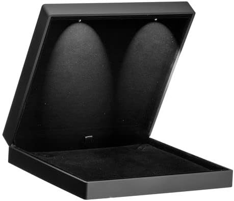 Allure - Bulk Case Of 12 - Large Necklace Box With LED Light, Square Shaped, Elegant Diamond Necklace Case, For Unique Proposal Or Wedding, Luxury Black Velvet Interior Jewelry Display Gift Box.