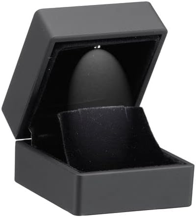 Allure - Luxury Earring Box With LED Light, Square Shaped Elegant Diamond Earring Case, For Unique Proposal, Engagement Or Wedding, Small, Black Velvet Interior Jewelry Display Gift Box.