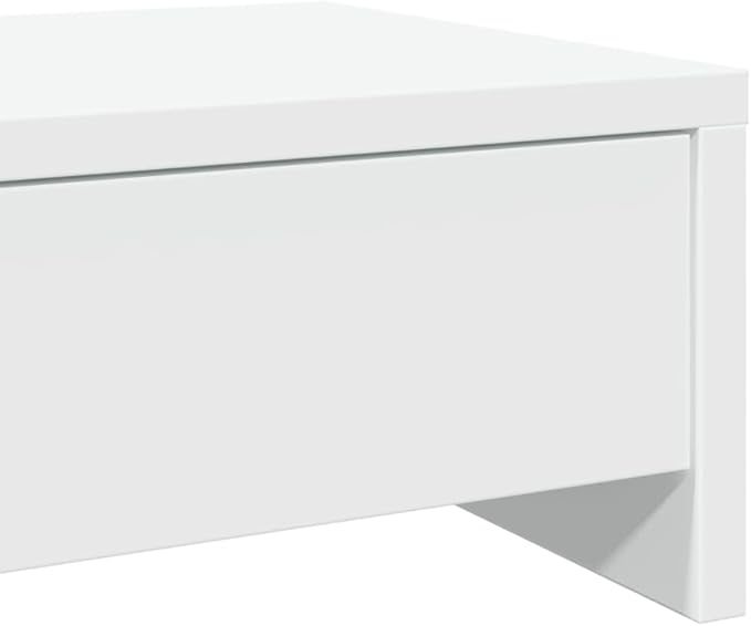 YAFF Monitor Stand with Drawers White 39.4x10.6x5.9 Engineered Wood,Electronics,Electronics Accessories,Computer Accessories,Computer Risers & Stands,854670