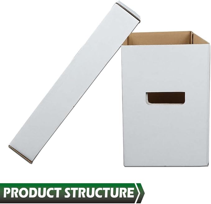 GRAND ORANGE 10PCS Comic Books Storage Boxes Short Holds 150-175 Stackable Cardboard Durable Archive