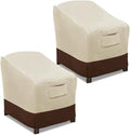 Vailge Patio Chair Covers, Lounge Deep Seat Cover, Heavy Duty and Waterproof Outdoor Lawn Patio Furniture Covers (2 Pack - Medium, Beige & Brown)