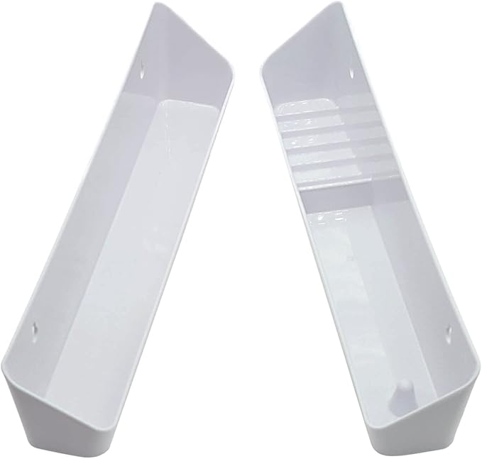 Aiwaiufu 14“ Kitchen Sink Front Trays Tip Out Tray Set Polymer Plastic White – 1 Pair