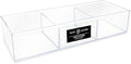 Isaac Jacobs Large 3-Compartment Acrylic Stackable Organizer (12.9" L x 5" W x 2.7" H), Multi-Sectional Tray & Storage Solution for Makeup, Craft Supplies, Bathroom, Kitchen, Office (Clear)