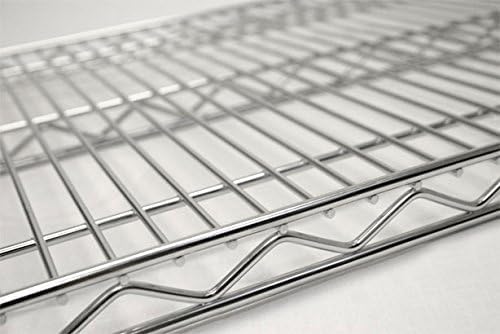 Omega Stainless Steel Shelves, 18" Deep x 30" Wide x 34" High 3 Tier Heavy Duty Wire Shelving Unit for Kitchen Garage Office Restaurant Warehouse 800-lb Per Shelf Weight Capacity