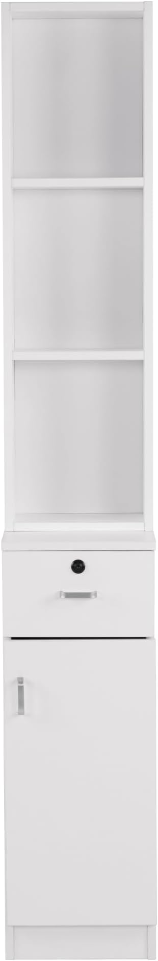BarberPub Locking Wall Mount Hair Styling Barber Station Drawer Storage Beauty Salon Spa Equipment 3036-1 (White(Handle Left))