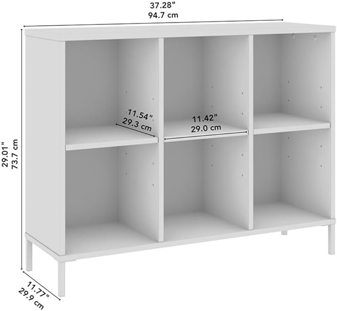 Bush Furniture Essence 6 Cube Organizer in White | Organizers and Shelves for Home Office Workspace, Living Room, Entryway, Bedroom, and Mudroom
