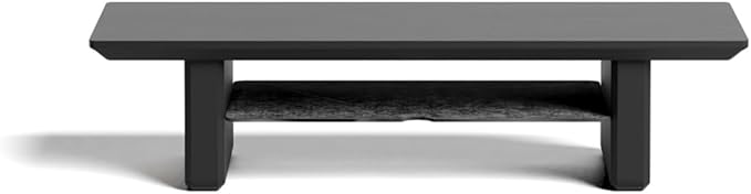 Raico Desk Cockpit Shelf Monitor Stand System Dual Screen Setup Wood Large Desk Accessory Organizer Unit (Black Wood, Small | 18.8 Inches)