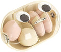 Makeup Sponge Storage Case Wall-Mounted No-Drill Makeup Sponge Holder 2-Tier With Cute Big-Eye Stickers (Cream White,1-Piece Set)