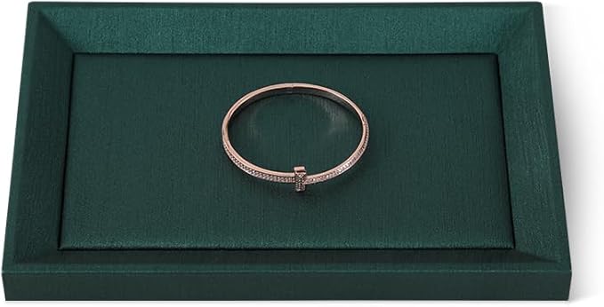 Flat Tray For Jewelry, Leather Tray,Premium Green Jewelry Tray,Stackable Jewelry Trays For Watch,Necklace,Ring,Pendants