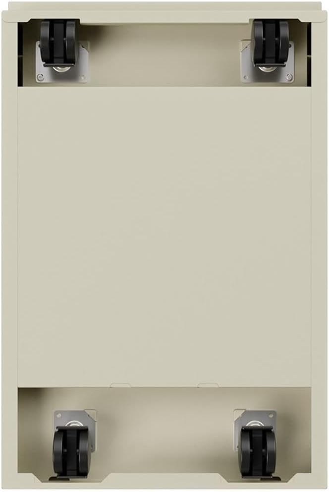 Pemberly Row 27.75" H X 15.00" W Modern 3 Drawer Metal Mobile Filing Cabinet in Putty with Lock Included