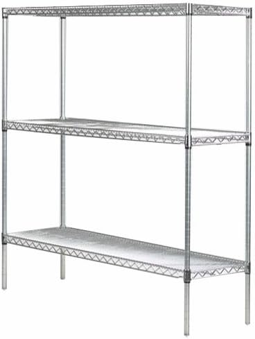 Omega 24" Deep x 42" Wide x 86" High 3 Tier Gray Starter Shelving Unit