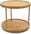YBM Home Bamboo Wooden Non-Skid Spinner for Kitchen, Pantry, Fridge, Cupboards, or Counter Organizing, Fully Rotating Organizer