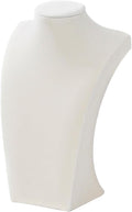 Necklace Bust Stand for Selling, Beige Velvet Necklace Display Holder, Jewelry Necklace Organizer Rack for Home Use or Store Show (11"Height)