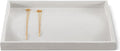 Velvet Jewelry Display Tray For Bracelet Pendant Necklace, Multi-Slot Stackable Storage Tray For Long Chain Jewelries, Drawer Insert Jewelry Organizer (White)