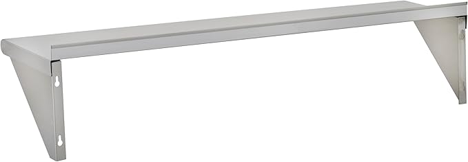Commercial Wall Shelf - 345 lb. Weight Capacity, 48" W x 15" D, NSF Solid, Stainless Steel - 2/Pk (29N-233)