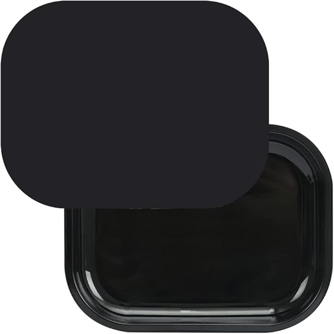HOKirin Metal Tray with Soft Magnetic Lid,Metal Small Tray with Spill Proof Cover,Cute Black Blank Decorative Tray,Perfect for Home and On-The-Go,7” x 5.5” x 0.6“