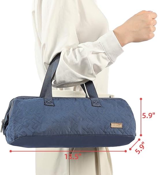 NISHEL Hair Tools Travel Carrying Bag, Portable Hair Air Wrap Dryer Case, Hair Dryer/Curling Iron/Airstraight Attachment Organizer, Aegean-Blue