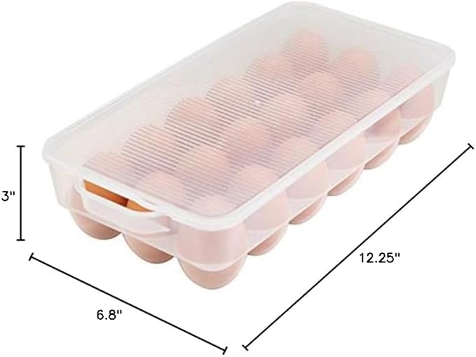 Covered Egg Holder,Egg Storage for Refrigerator,Fits 18 Eggs,Pack of 4
