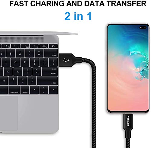 etguuds USB A to USB C Cable 5-Pack (3/3/6/6/10 ft), Fast Charging Type C Charger Cord for iPhone 17 16 15 Pro Max Plus Air, Samsung Galaxy S25 S24 S23 S22 S21 S20 A56 A17 A16, Pixel, Moto G, Black