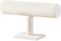 T-Bar Bracelet Holder Stand, Bracelet Jewelry Organizer Stand, Bangle Bracelet Watch Display for Selling, Scrunchie Hair Ties Jewelry Storage Rack for Women (1 tier beige)