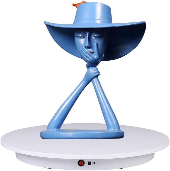 JAYEGT Motorized Rotating Display Stand,350Lbs Load，360 Degree Electric Rotating Potography Turntable for Products Display，Live Show， Remote Control +5 Colors Backgrounds (White / 16.5inch /Wired)