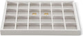Velvet Stackable Jewelry Display Tray, 24 Grid Earring Ring Storage Tray, Drawer Divider Jewelry Accessories Organizer Plate (White)