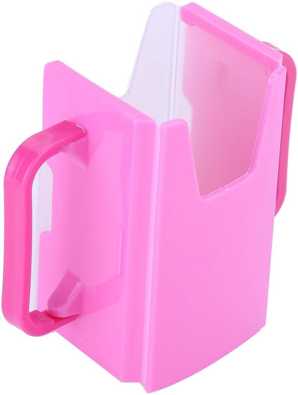 Yctze Adjustable and Spillproof Drink Holder with Handle for Milk Cartons, Boxes - for Toddlers, Kids, Children - Plastic Kitchen Tool (Red)