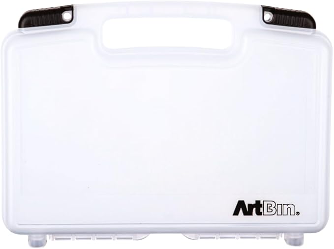 ArtBin 6977AB 12 inch Quick View Deep Base Carrying Case, Portable Art & Craft Organizer with Handle, [1] Plastic Storage Case, Translucent