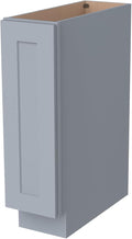 Solid Wood RTA Tray Base Cabinet with Full Height Door & Adjustable Shelf – Shaker Style Kitchen Storage Organizer, Durable Plywood Construction, Easy Assembly 9”W x 24”D x 34.5”H (Grey)