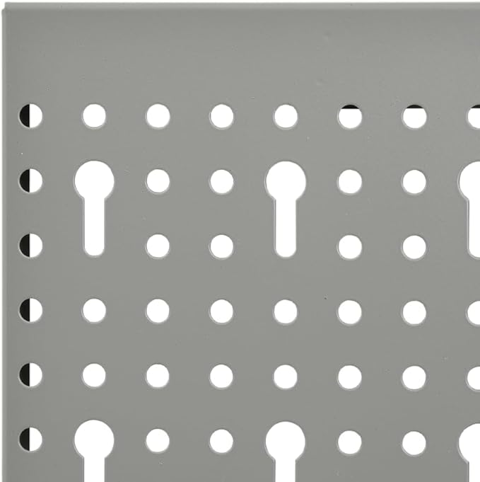 Steel Peg Board Set Wall-Mounted 3 Panels 15.7"x22.8" - Gray, Tool Organizer with Mounting Accessories,145349,Gray