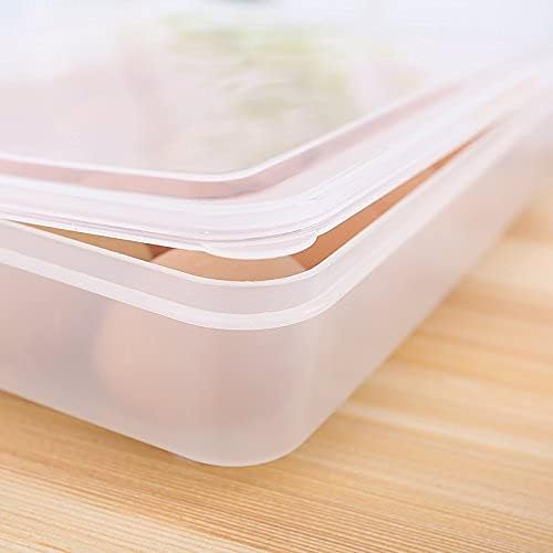 Egg Holder for Refrigerator, Deviled Egg Containers Large Plastic Egg Tray Carrier for Fridge Kitchen Egg Storage Compact Stackable Durable Clear with Lid Fits 48 Eggs 2 Pack