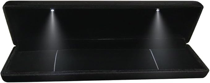 GBYAN Velvet Chain Necklace Box with LED Light, Long Bracelet Storage Case, Jewelry Display Gift Box for Engagement, Anniversary,Wedding and Birthday,Black