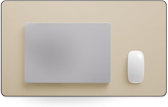 Jotsome Leather Desk Pad Mat, Non-Slip Desk Blotter Pad - Desk Protector for Office, Home, Laptop, and Desktop, Gift for The Holidays or Christmas (Beige, 24" x 14")