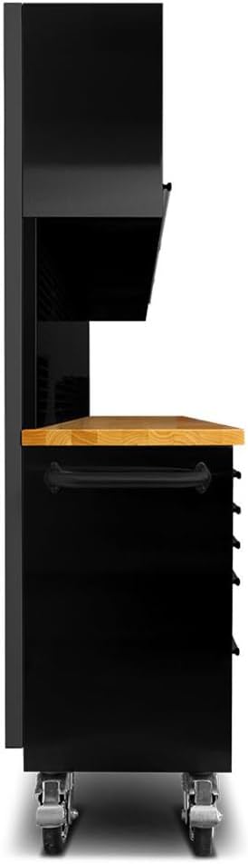 72 inch 15 Drawers Tool Chest with 3 Up Cabinet & Pegboard (Black)