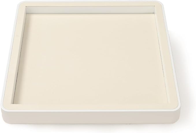 Oirlv Microfiber Jewelry Tray Showcase Display Necklace Bracelet Ring Showcase Display Empty Plate(Beige)