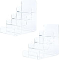 Acrylic Wallet Display Stand Purse Handbag Organizer, Clear Jewelry Riser Display Stand Purse Display Rack, Acrylic Display Shelf for Cosmetic Perfume Jewelry Sunglasses Handbag (2 PCS-4 Tier)